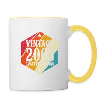 Vintage 2003 Limited Edition - Geschenk - Tasse zweifarbig - Weiß/Gelb - Rechts