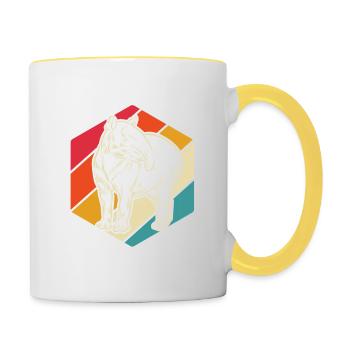 Tapir Vintage Retro - Cadeau - Mug contrasté - blanc/jaune - Droite