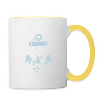 Segel Flüsterer - Segler Geschenk - Tasse zweifarbig - Weiß/Gelb - Rechts