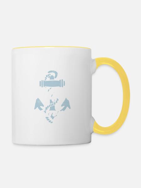 Segel Flüsterer - Segler Geschenk - Tasse zweifarbig - Weiß/Gelb