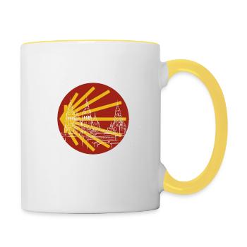 Buen Camino Santiago de Comostela - Jakobsweg - Mug contrasté - blanc/jaune - Droite
