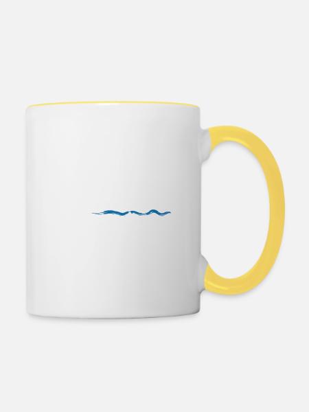 Genitiv ins Wasser weil es Dativ ist - Spruch - Tasse zweifarbig - Weiß/Gelb