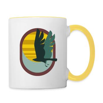 Vol du faucon - Mug contrasté - blanc/jaune - Droite