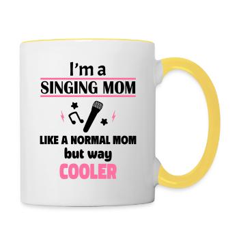 Cool singing mom for moms - Contrasting Mug - white/yellow - Right