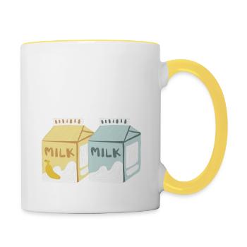 BEST FRIENDS MILK MILCH TÜTEN - Tasse zweifarbig - Weiß/Gelb - Rechts