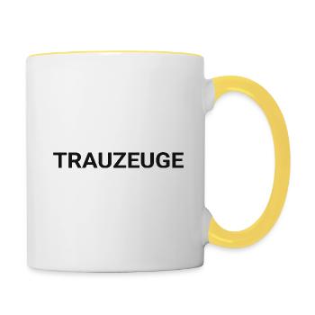 Trauzeuge Hochzeit - Trauung - Heiraten - Tasse zweifarbig - Weiß/Gelb - Rechts