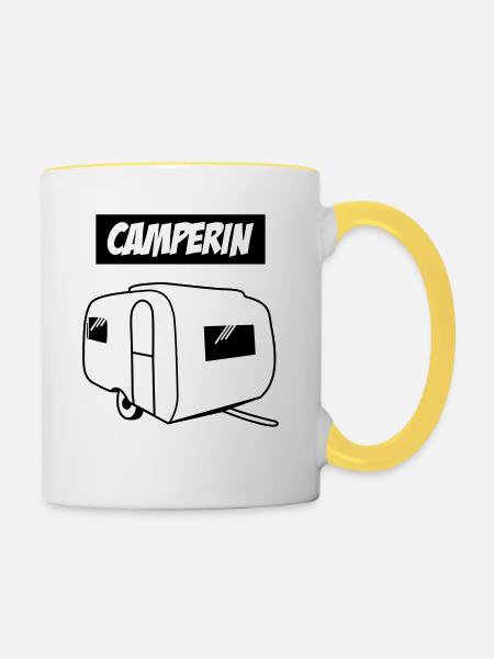 Camperin - Tasse zweifarbig - Weiß/Gelb