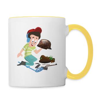 Militaria Sondler Chasse au trésor pour les reliques de la Seconde Guerre mondiale - Mug contrasté - blanc/jaune - Droite