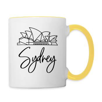 Sydney - Mug contrasté - blanc/jaune - Droite