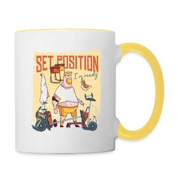 Set position fitness - Contrasting Mug - white/yellow - Right