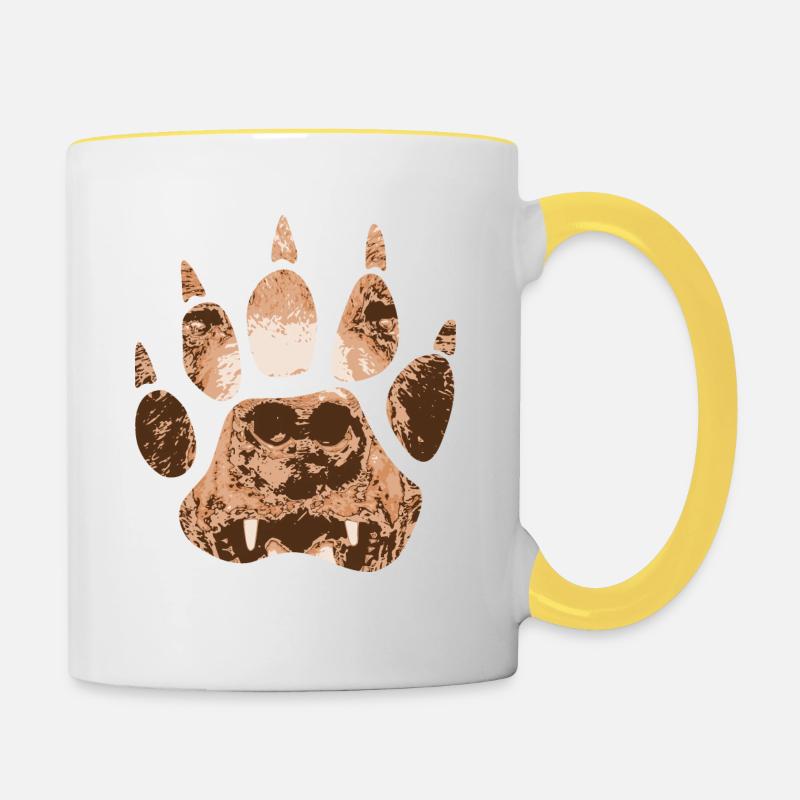 Patte d’ours - Mug contrasté - blanc/jaune