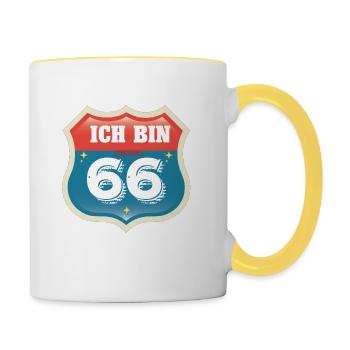 ICH BIN ORIGINAL 66 / ROUTE - Tasse zweifarbig - Weiß/Gelb - Rechts