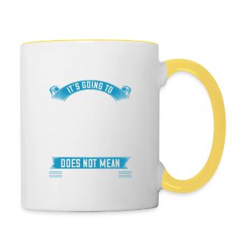 It's going to be hard, but hard does not mean - Contrasting Mug - white/yellow - Right