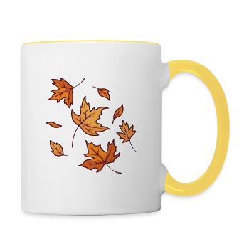 Fall Leaves - Contrasting Mug - white/yellow - Right