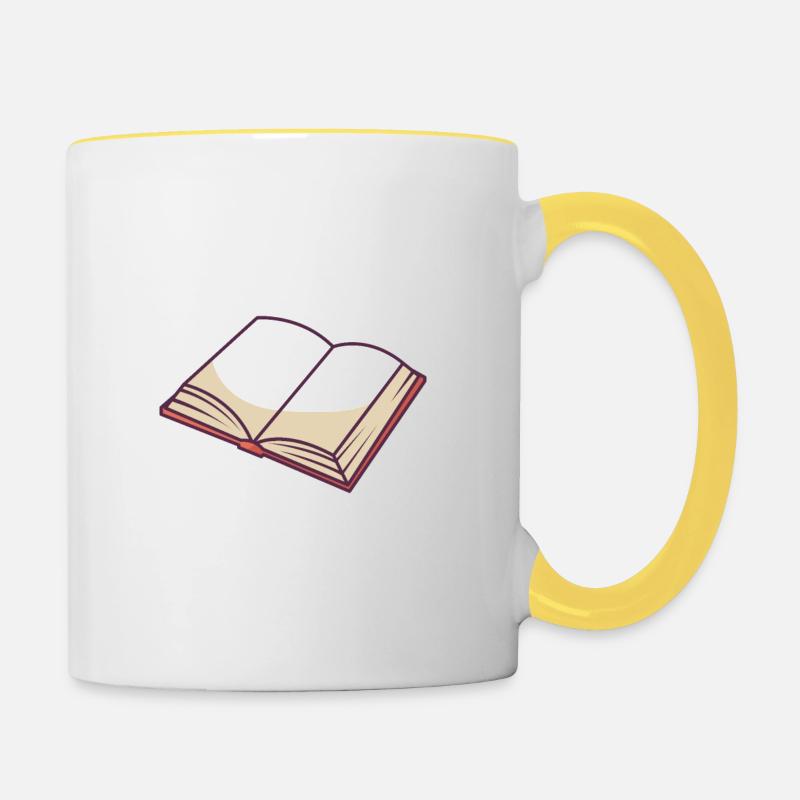 Offenes Buch - Tasse zweifarbig - Weiß/Gelb