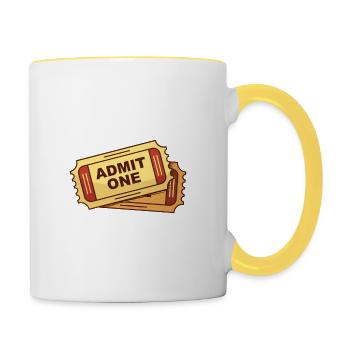Kinokarten - Tasse zweifarbig - Weiß/Gelb - Rechts