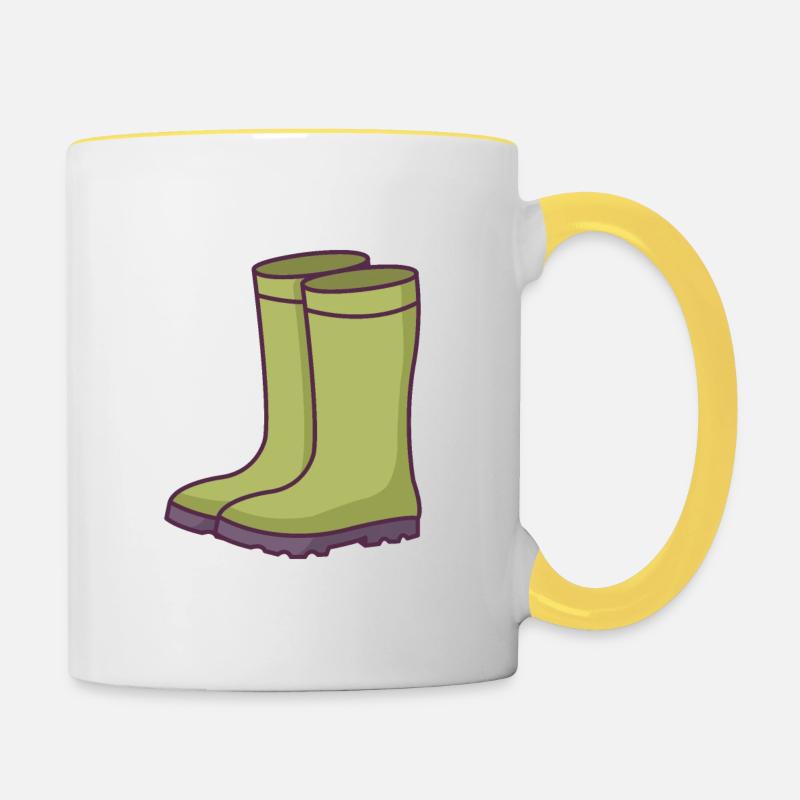 Bottes en caoutchouc - Mug contrasté - blanc/jaune