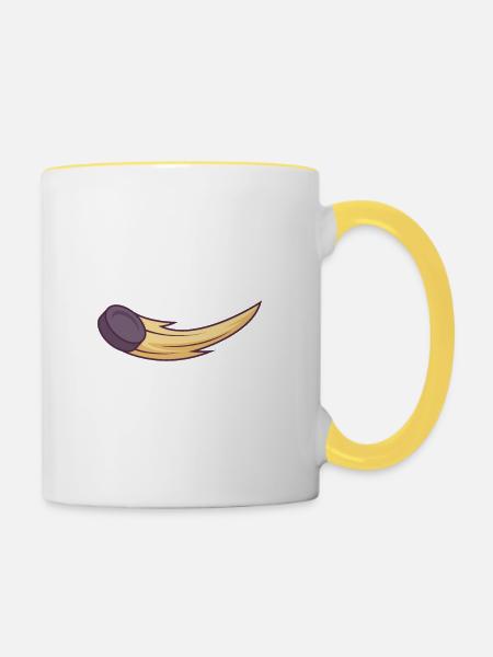 Hokey Puck - Tasse zweifarbig - Weiß/Gelb