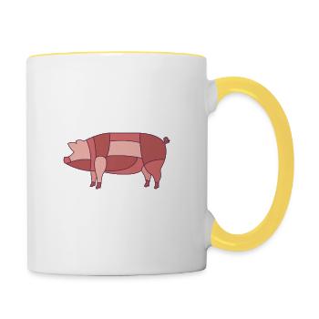 Cut of Pork - Contrasting Mug - white/yellow - Right