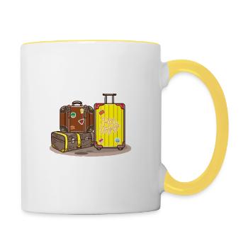 Reisen Sie drei Reisetaschen - Tasse zweifarbig - Weiß/Gelb - Rechts