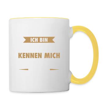 Ich bin wie ich bin - Tasse zweifarbig - Weiß/Gelb - Rechts