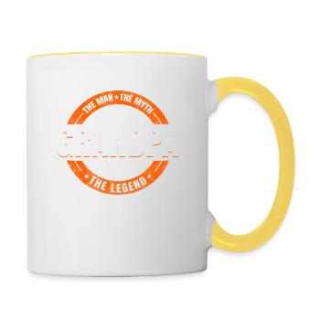 Grandpa Grandfather Paw Granddaddy Grandma Grandpa - Contrasting Mug - white/yellow - Right
