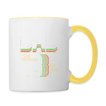 Papa 3 Papa Père Papa Design - Mug contrasté - blanc/jaune - Droite