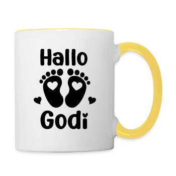 Hallo Godi Patentante Österreich Godi - Tasse zweifarbig - Weiß/Gelb - Rechts