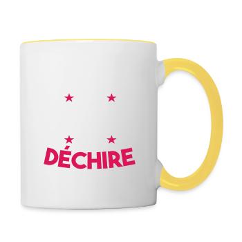 Je Suis Une Secrétaire Qui Déchire - Mug contrasté - blanc/jaune - Droite