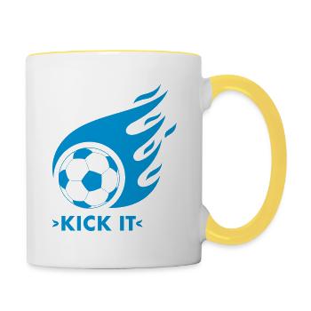 Kick that ball - Contrasting Mug - white/yellow - Right