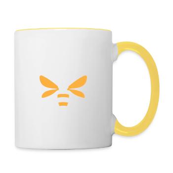 La vie est abeille - Mug contrasté - blanc/jaune - Droite
