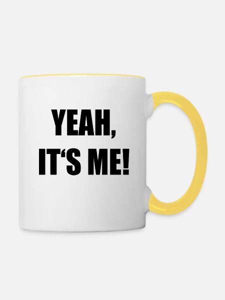 Yeah - Tasse zweifarbig - Weiß/Gelb