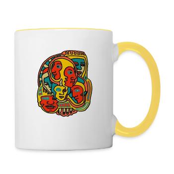 Faces - Contrasting Mug - white/yellow - Right