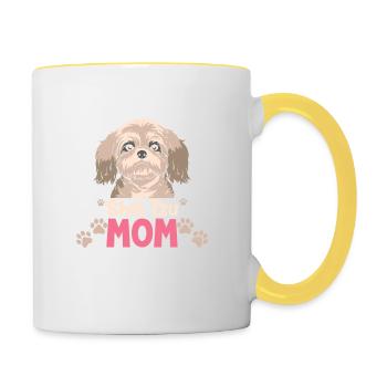 Shih Tzu Shih Tzu Mom - Tasse zweifarbig - Weiß/Gelb - Rechts