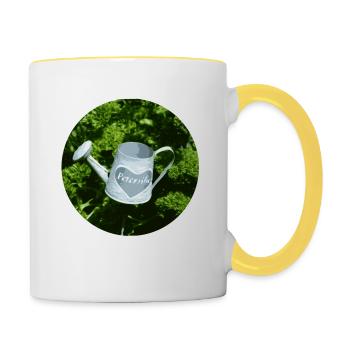 Parsley garden gardener - Contrasting Mug - white/yellow - Right