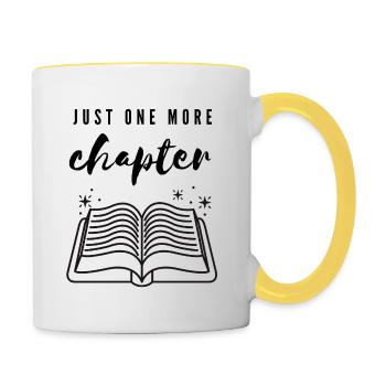 Encore un chapitre - Amoureux des livres - Mug contrasté - blanc/jaune - Droite