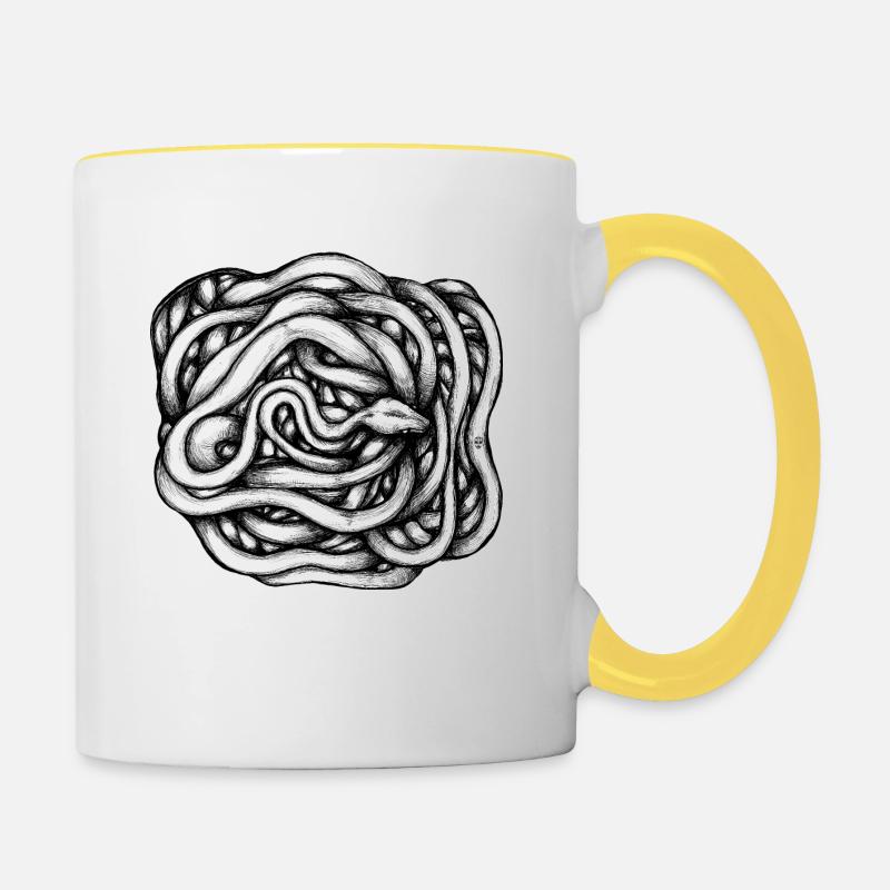 Snake Infinite - Contrasting Mug - white/yellow