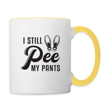 Diving Diver Sea Diving Water Dive Swimming - Contrasting Mug - white/yellow - Right