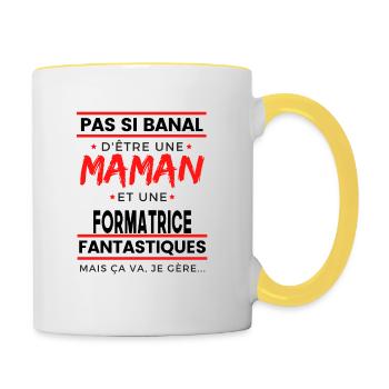 FORMATRICE et Maman cadeau pour mère - Mug contrasté - blanc/jaune - Droite