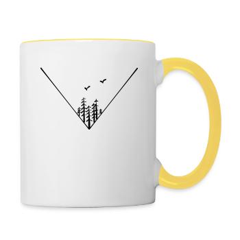 Ruhiger Wald - Tasse zweifarbig - Weiß/Gelb - Rechts