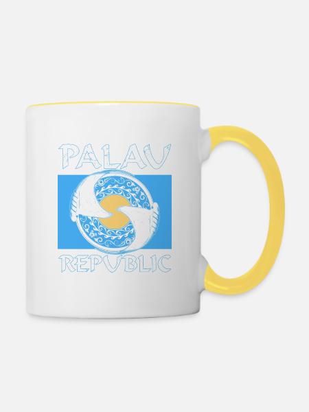 Palau Mantarochen - Tasse zweifarbig - Weiß/Gelb