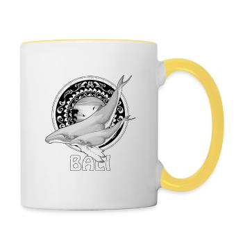 Buckelwale Bali Indonesien - Tasse zweifarbig - Weiß/Gelb - Rechts