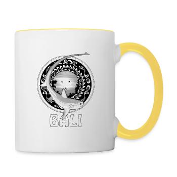 Requin-renard Bali Indonésie - Mug contrasté - blanc/jaune - Droite