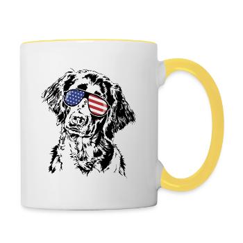GROSSER MÜNSTERLÄNDER Amerika Fahne Wilsigns - Tasse zweifarbig - Weiß/Gelb - Rechts