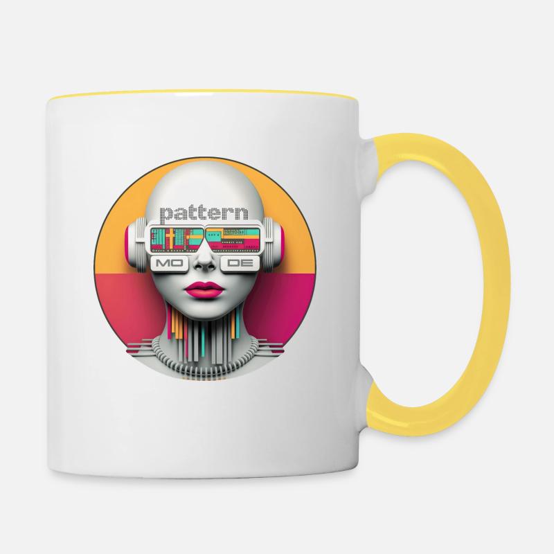 Pattern Mode - Contrasting Mug - white/yellow