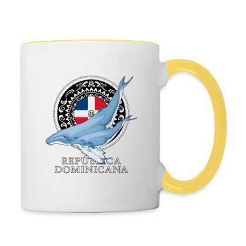 Buckelwal Dominikanische Republik - Tasse zweifarbig - Weiß/Gelb - Rechts
