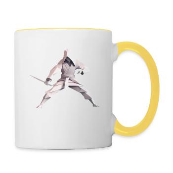 Origami Ninja - Geheimnisse der Papierkunst V - Tasse zweifarbig - Weiß/Gelb - Rechts