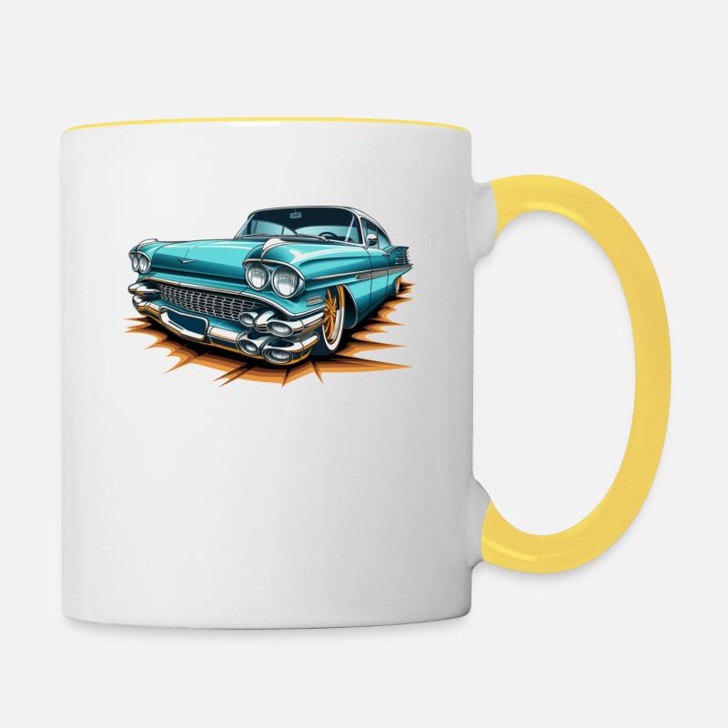 chic lowrider - Contrasting Mug - white/yellow