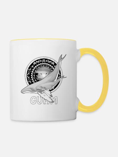 Guam Buckelwal - Tasse zweifarbig - Weiß/Gelb