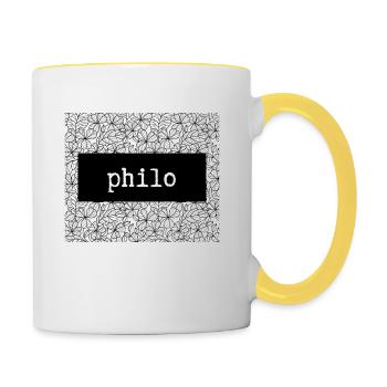 Philo Custom Design - Tasse zweifarbig - Weiß/Gelb - Rechts